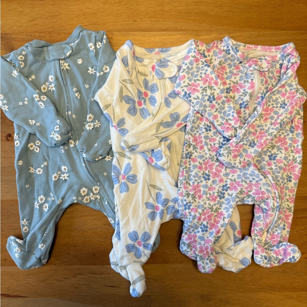Set of Three Footie Pajamas